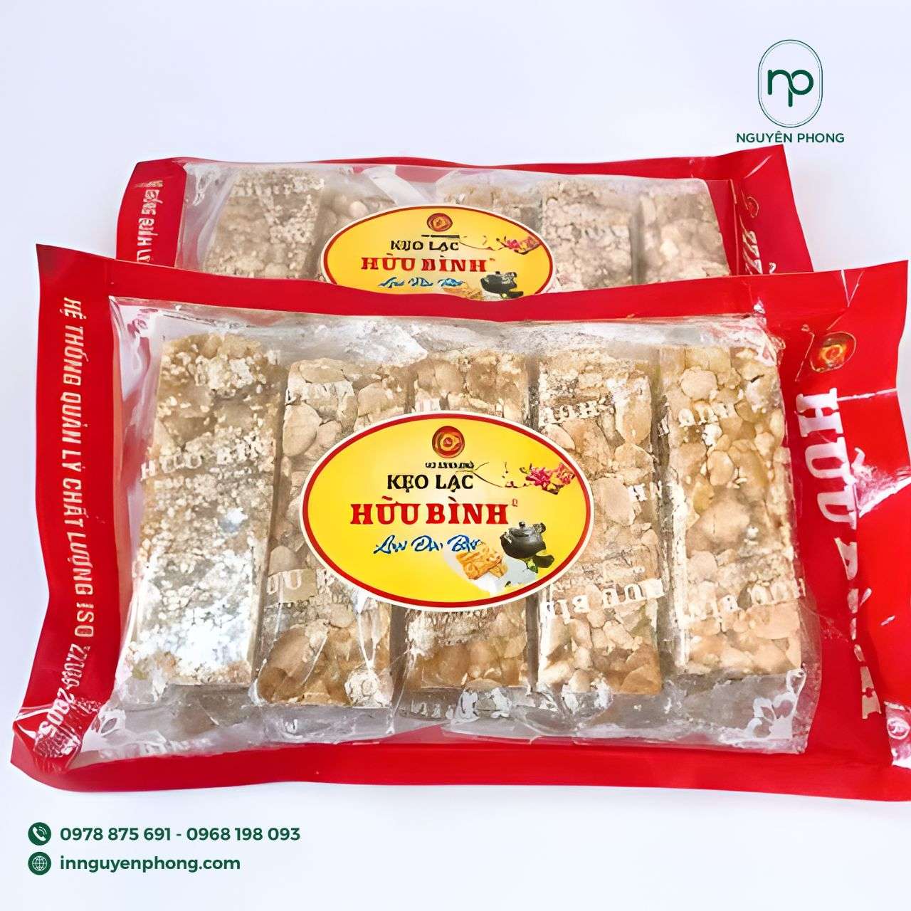 Mẫu tem dán hộp đựng kẹo lạc truyền thống